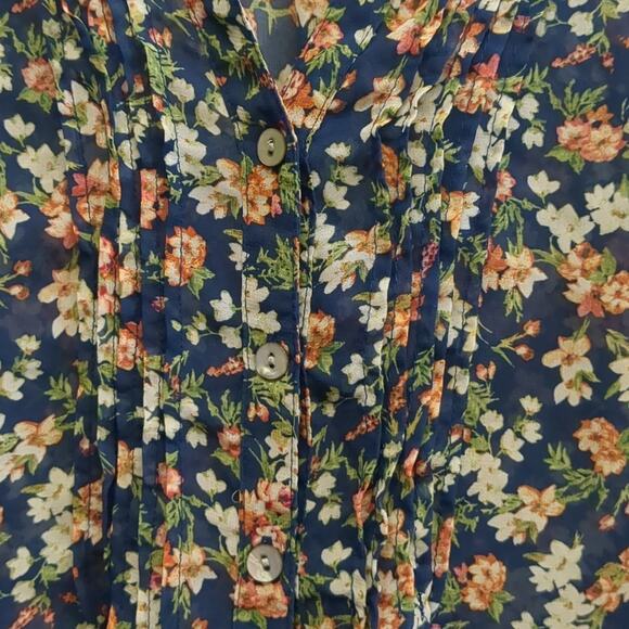Sara Michelle Vibrant Blue and Orange Blouse with Elegant Design size XL - Picture 5 of 5
